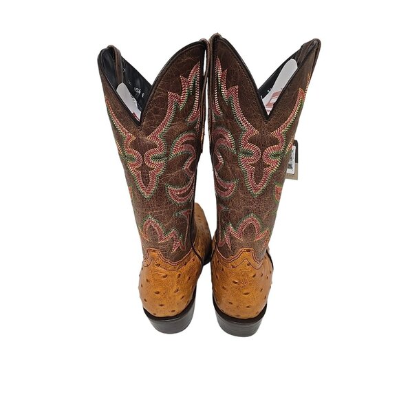 Dingo Men's DI 115 Outlaw Embroidered Ostrich Print Western Boot Tan 13D - Picture 3 of 7
